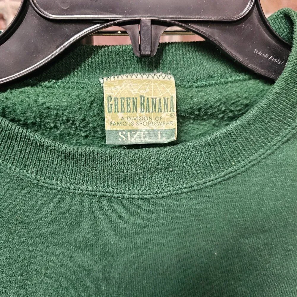 Unisex GREEN BANANA Cardinal Bird Sweatshirt Size Large VINTAGE - Picture 5 of 5